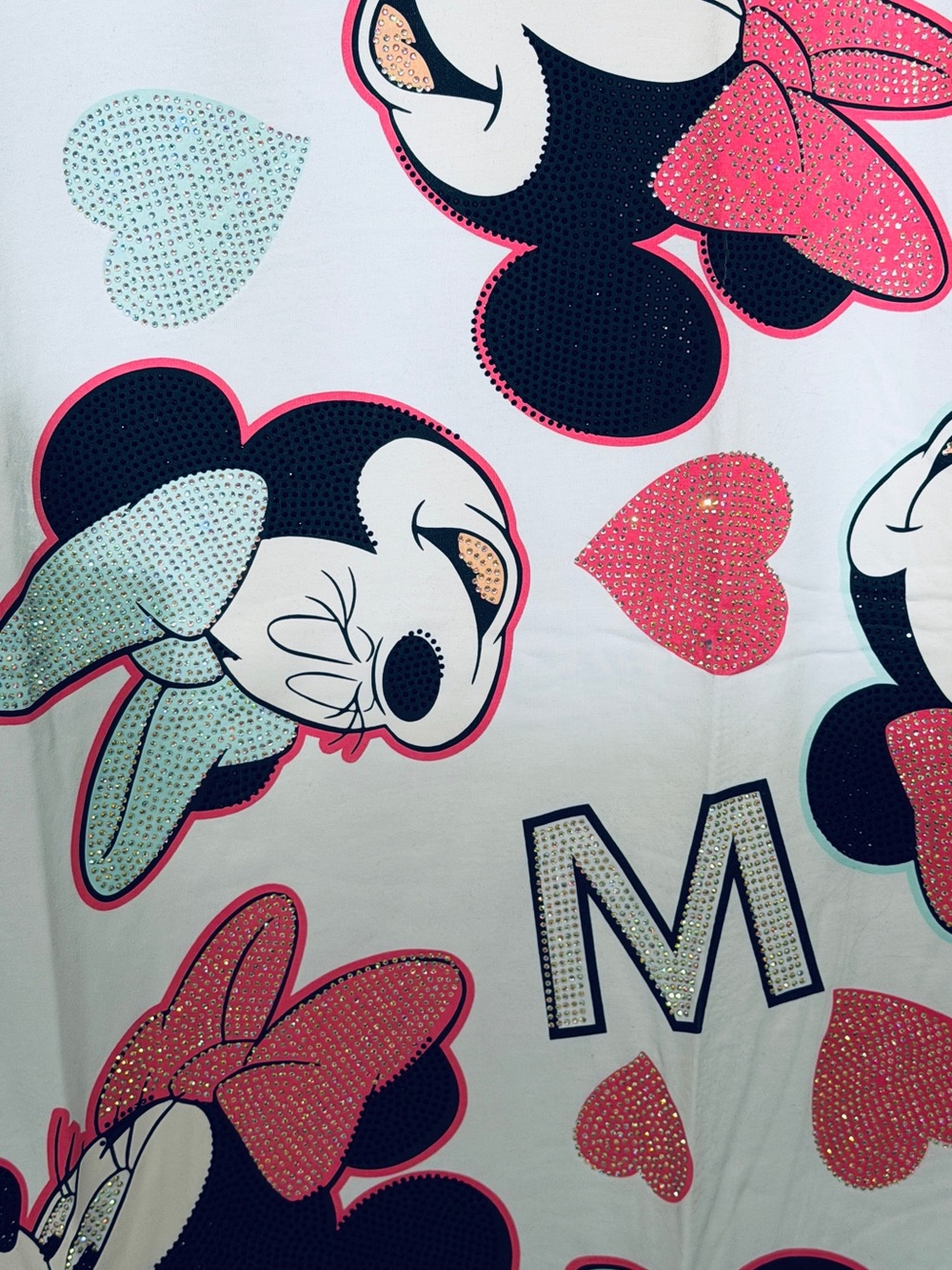 Minnie Mouse Sparkle Graphic Tee - White with Pink & Black Accents